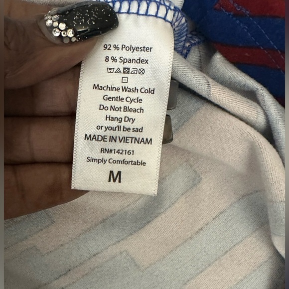 LuLaRoe Women’s Hi-Low Midi Dress – Size M – Blue & Burgundy Striped – EUC - Picture 5 of 6